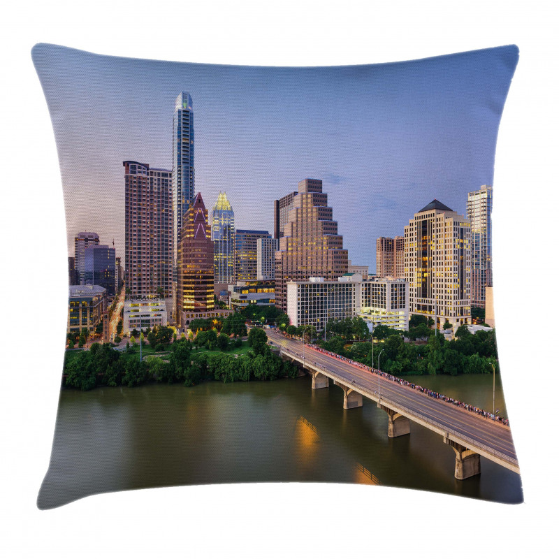 Autin Texas City Bridge Pillow Cover