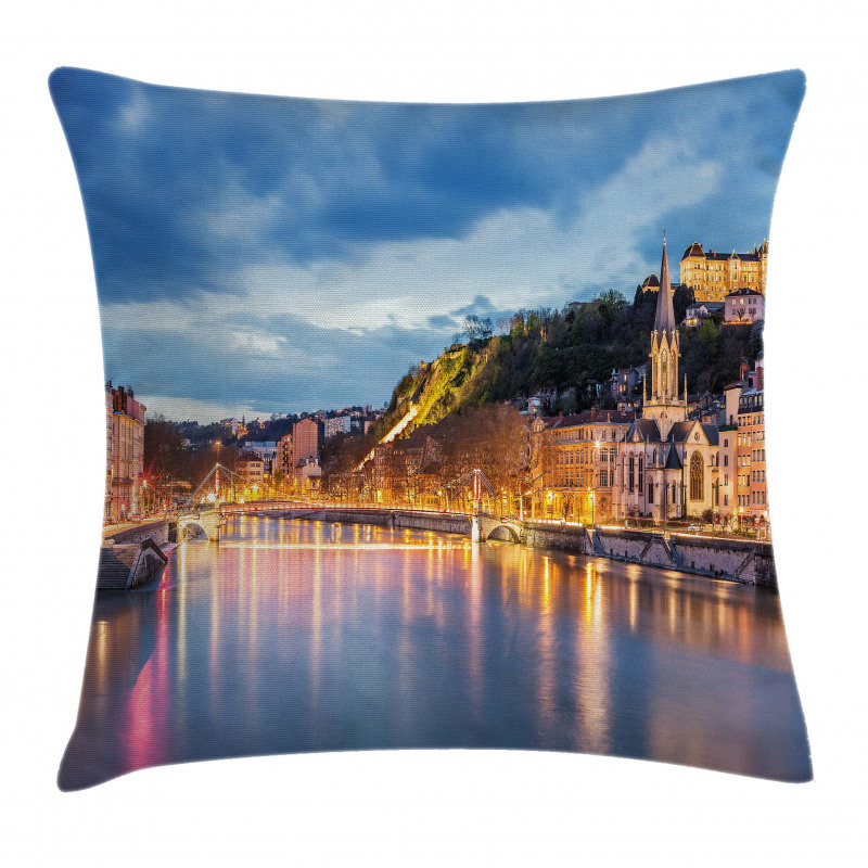 Saone River Lyon City Pillow Cover