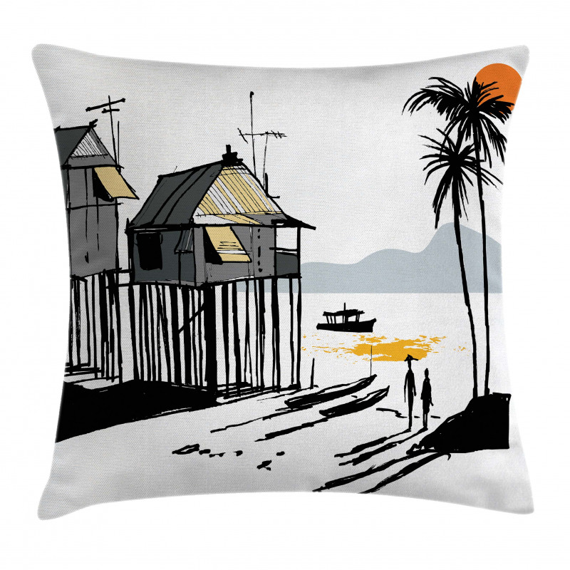 Fishing Village Malay Pillow Cover