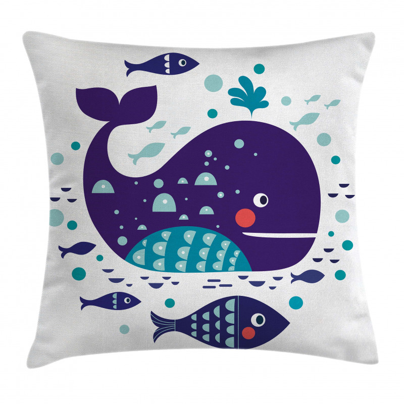 Ocean Cartoon Big Fish Pillow Cover