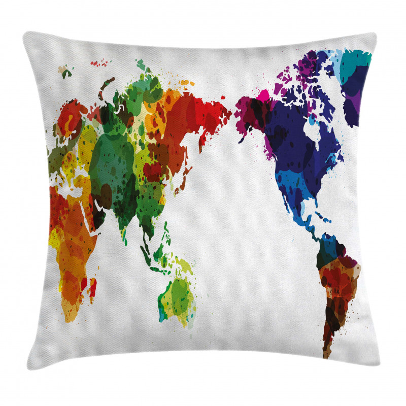 Abstract Wold Map Pillow Cover