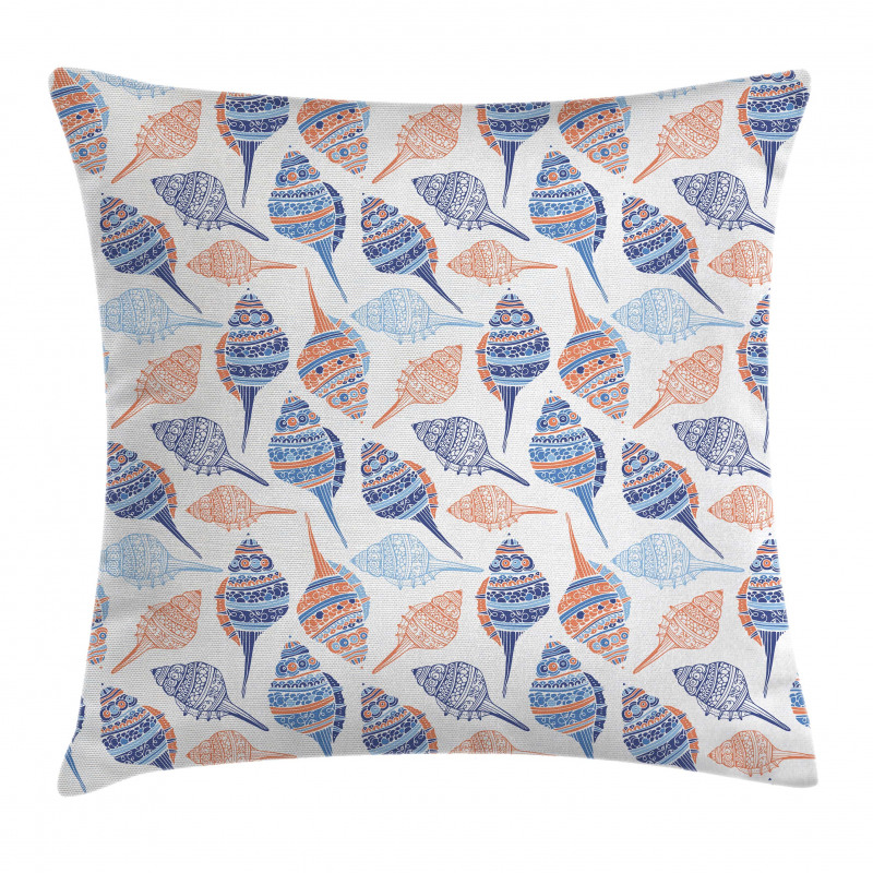 Abstract Marine Seashells Pillow Cover