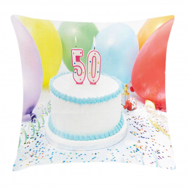 Age 50 Cake Party Pillow Cover
