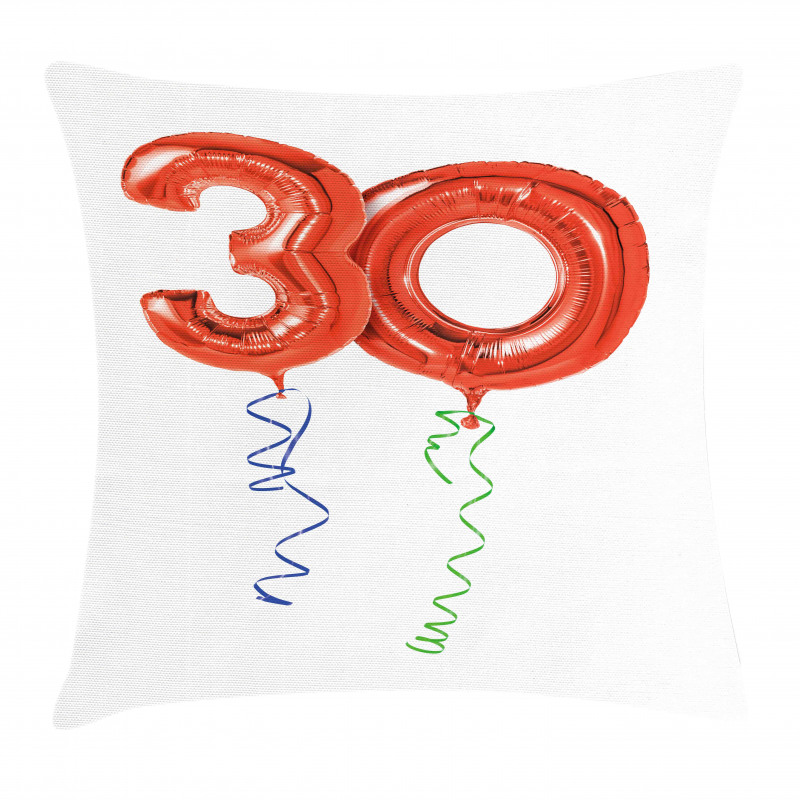 Red Balloons Ribbons Pillow Cover