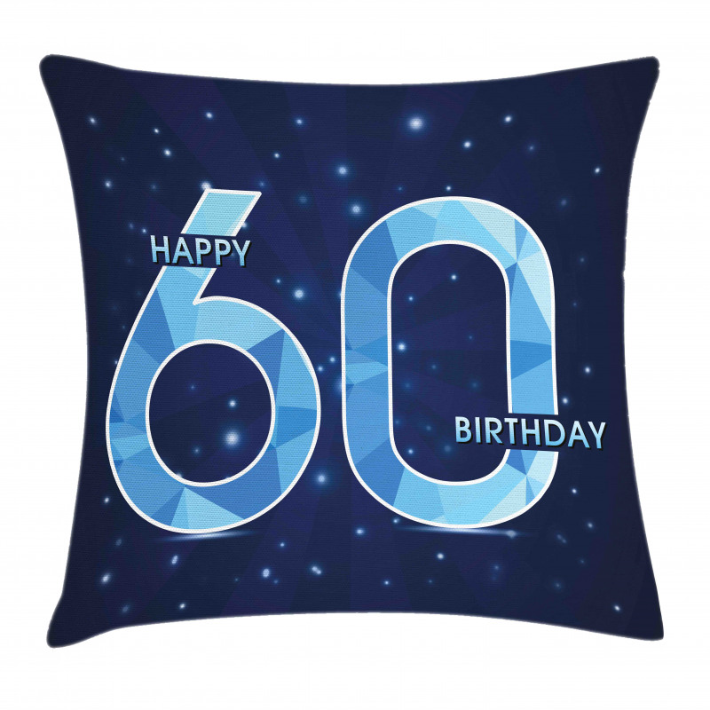 Birthday 60 Stars Pillow Cover
