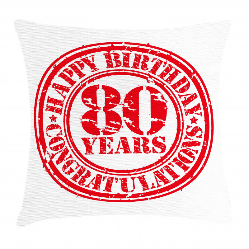 Happy Birthday Stamp Pillow Cover