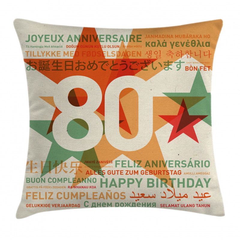 World Happy Birthday Pillow Cover