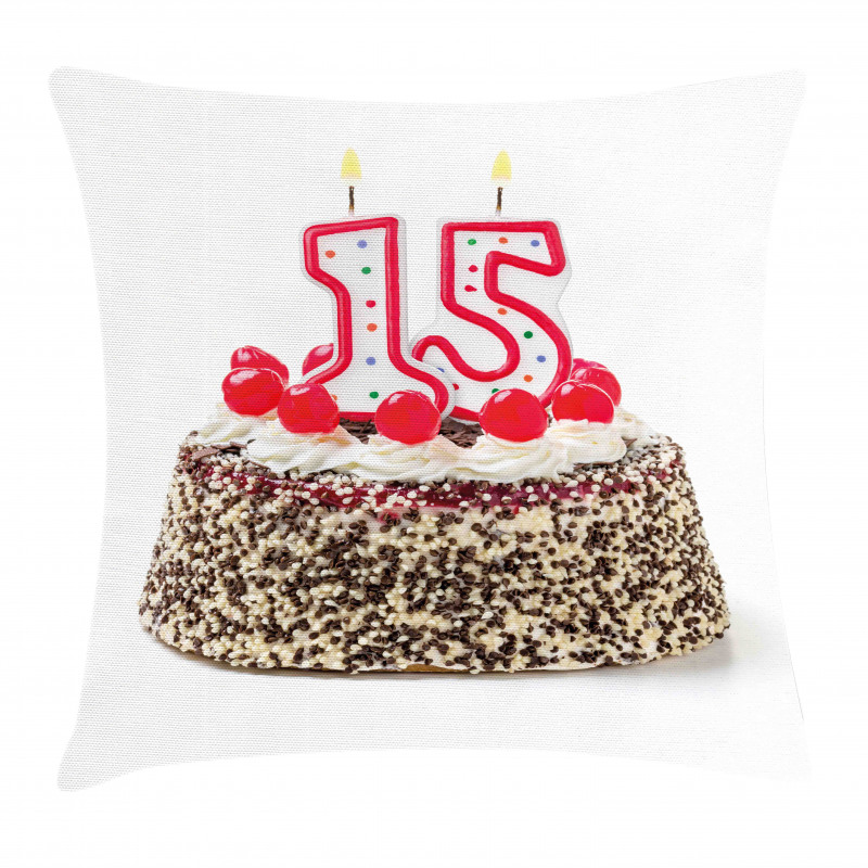 Cherry Cake Candles Pillow Cover