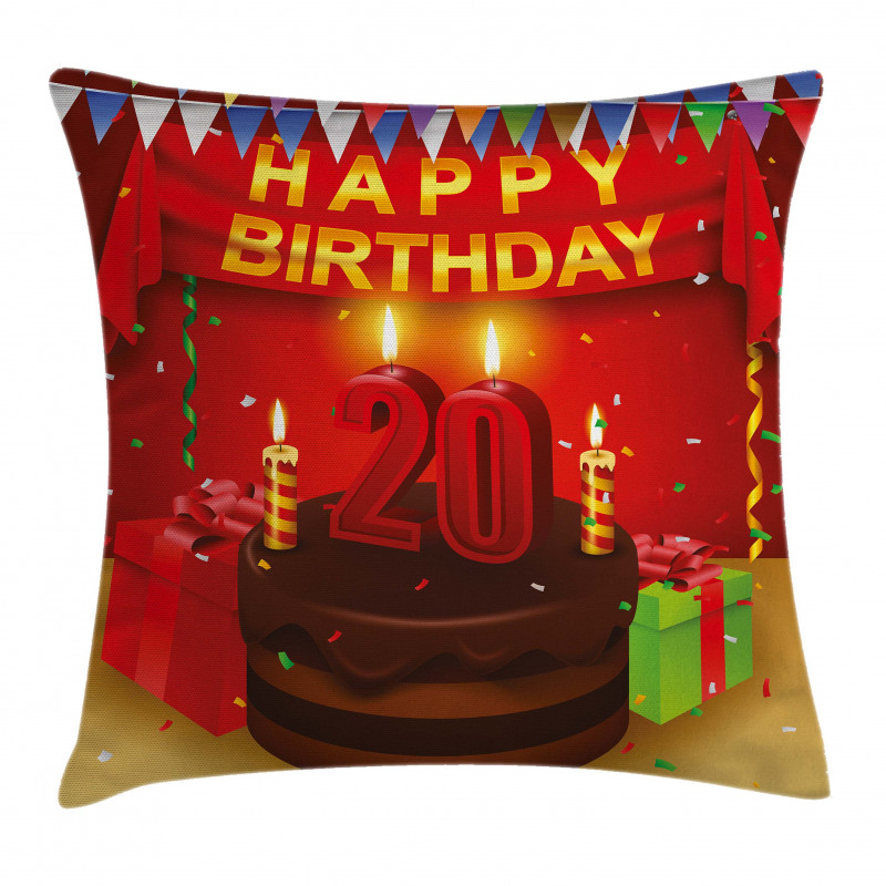 Birthday Boxes Flags Pillow Cover