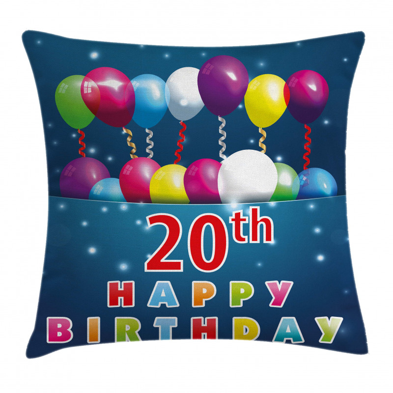 Balloons on Blue Tone Pillow Cover