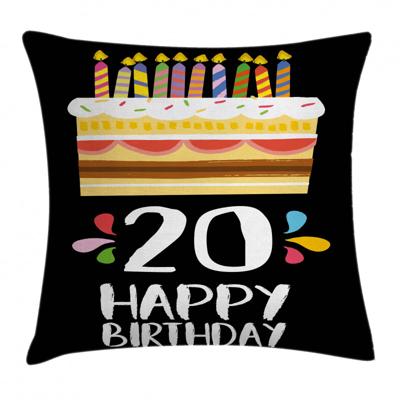 Party Cake Candles Pillow Cover