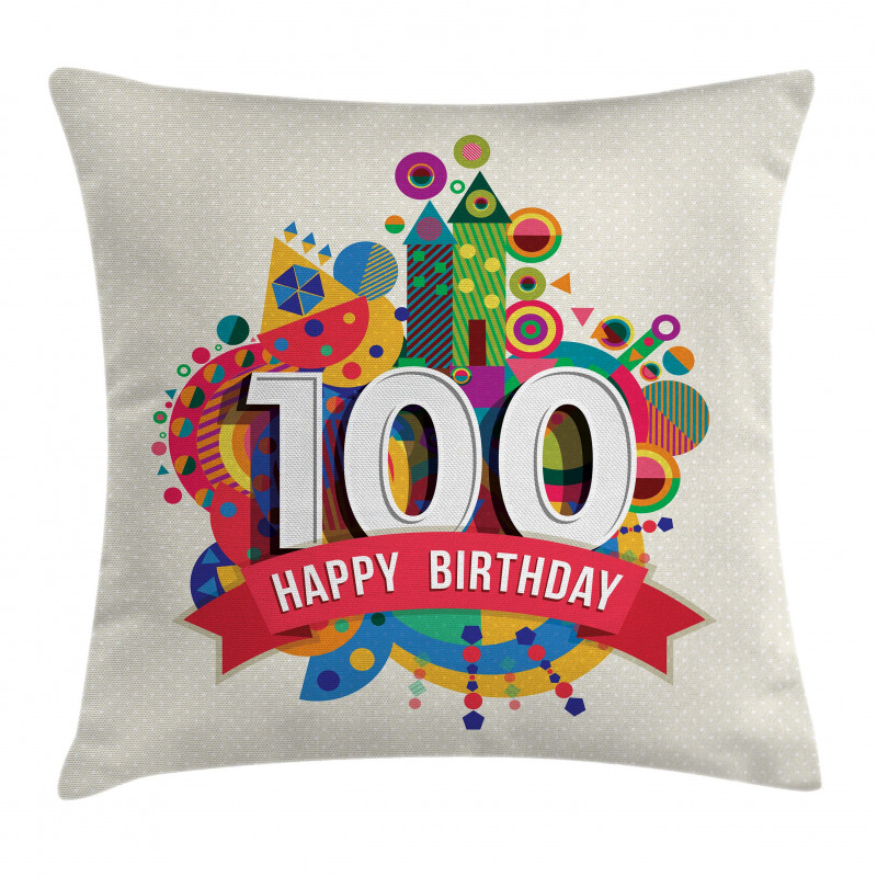 Digital Print Shapes Pillow Cover