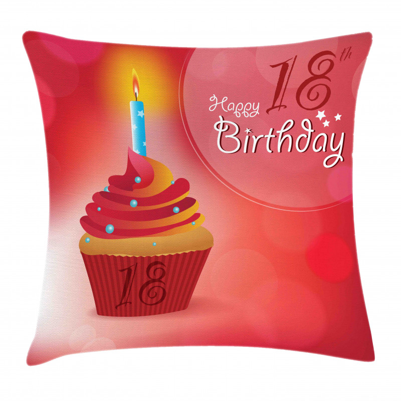 Cupcake Candles 18 Pillow Cover