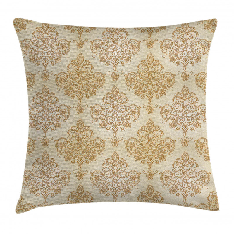 Baroque Curved Flowers Pillow Cover
