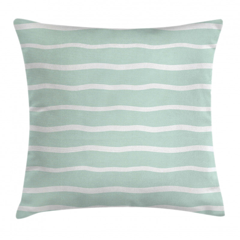 Wavy Lines White Striped Pillow Cover
