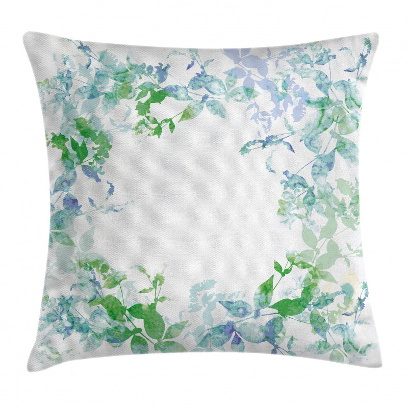 Spring Wreath Watercolor Pillow Cover