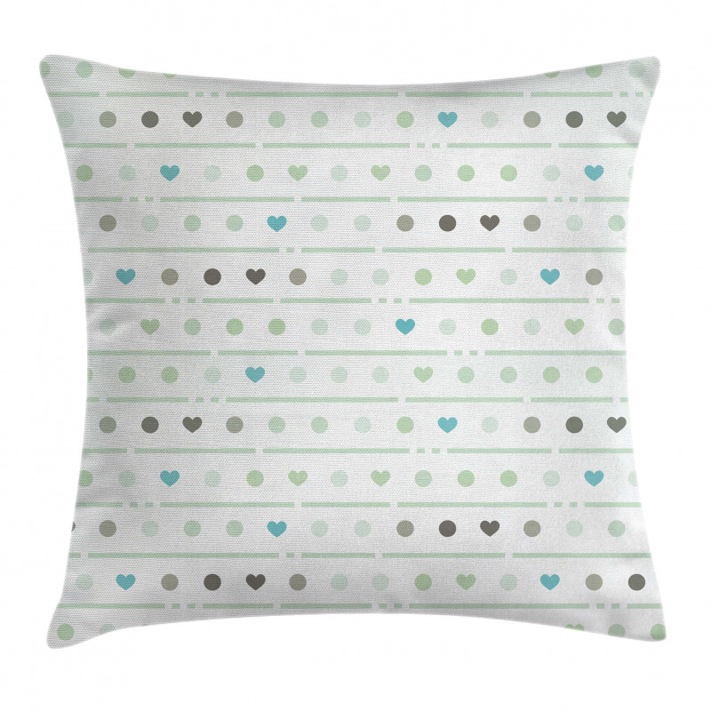 Polka Dots Hearts Pillow Cover