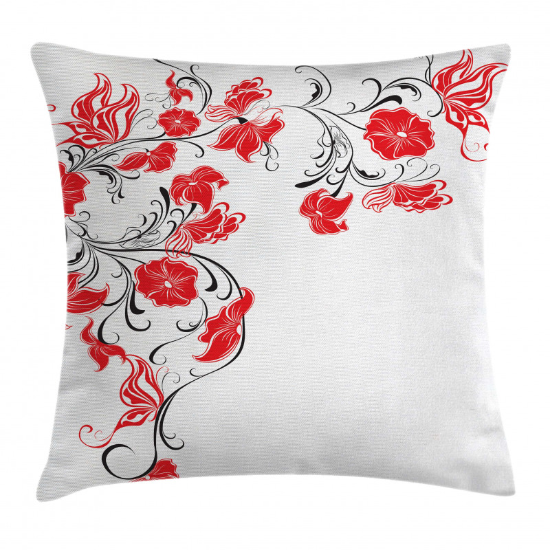 Japanese Flowers Ivy Pillow Cover