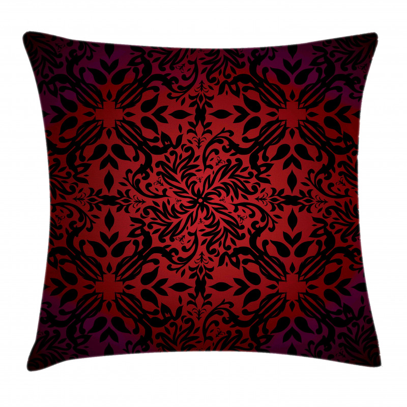 Orient Flowers Leaves Pillow Cover