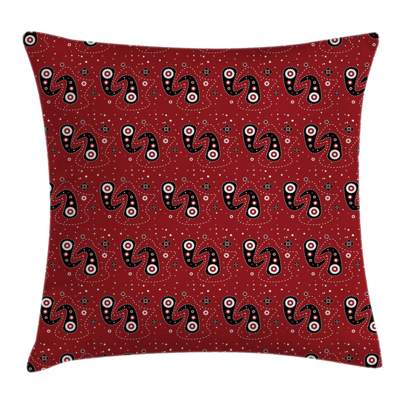 Paisley Flowers Dots Pillow Cover