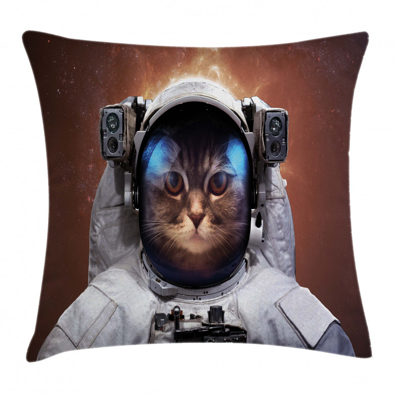 Kitten in Milkyway Pillow Cover