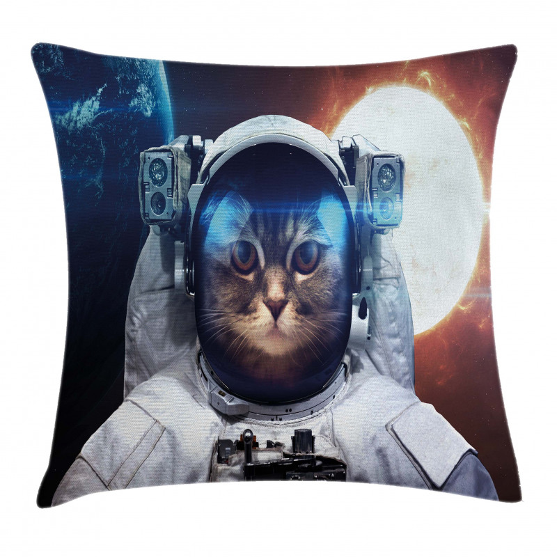 Kitty in Galaxy Dust Pillow Cover