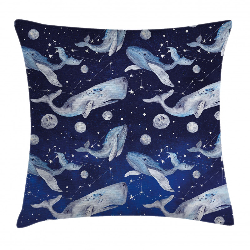 Whale Planet Cosmos Pillow Cover