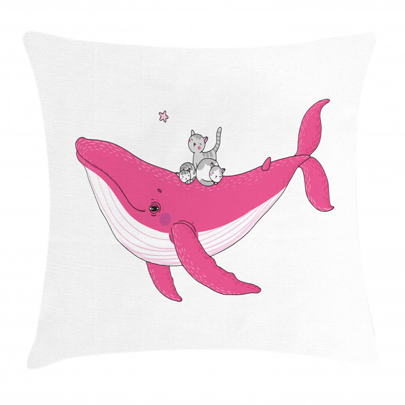 3 Cats Big Fish Magic Pillow Cover