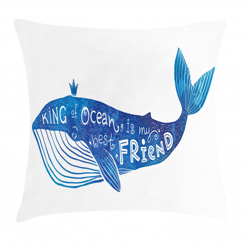 Whale King Friend Pillow Cover