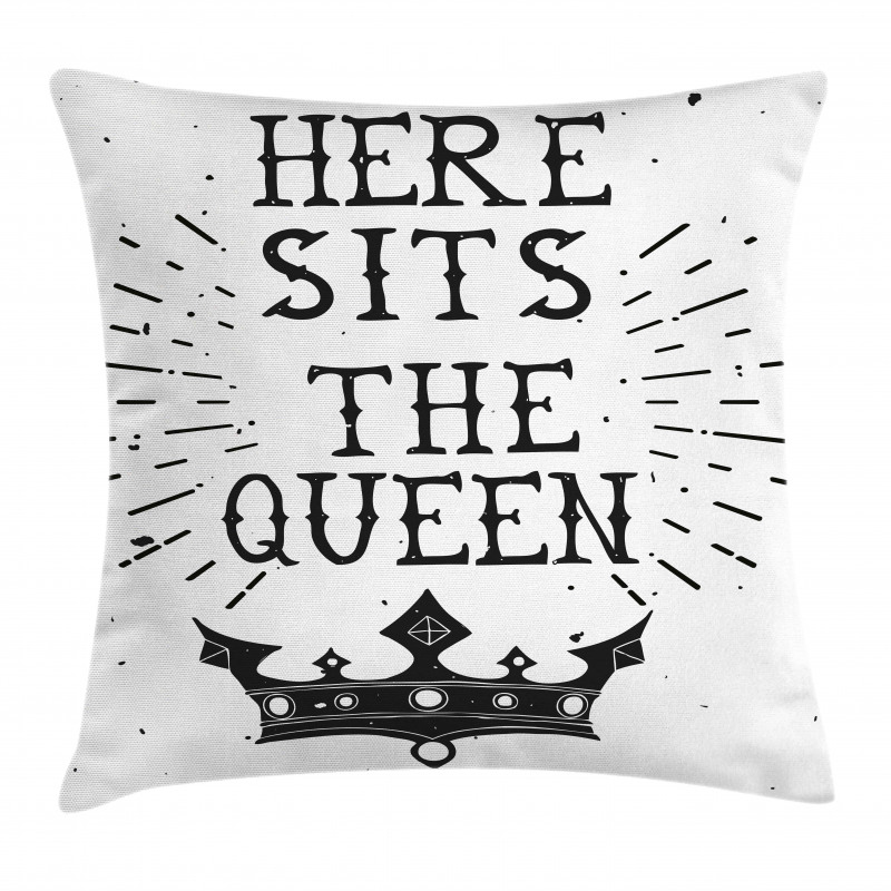 Vintage Words and Crown Pillow Cover
