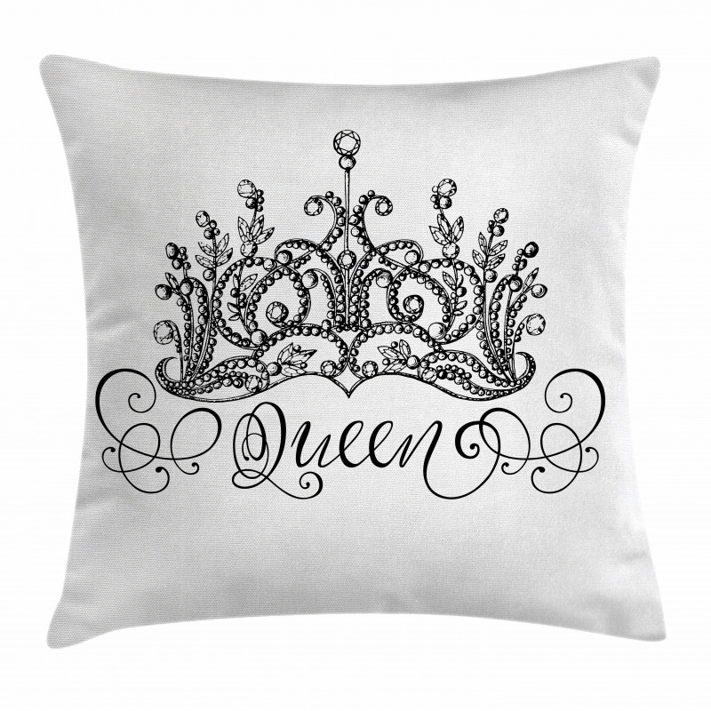 Crown Lettering Baroque Pillow Cover