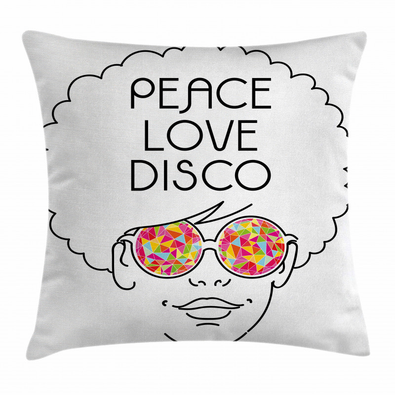 Girl Afro Hair Glasses Pillow Cover