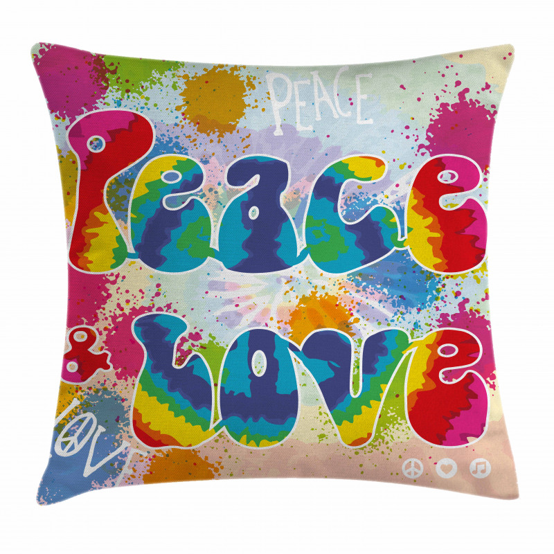 Peace and Love Funky Pillow Cover