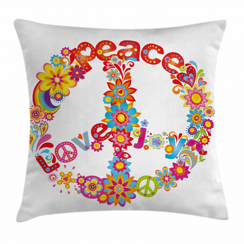 Peace Love Joy Flowers Pillow Cover