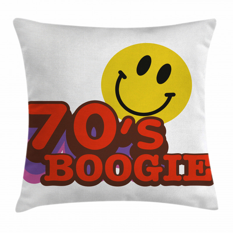 70s Boogie Funny Emoticon Pillow Cover
