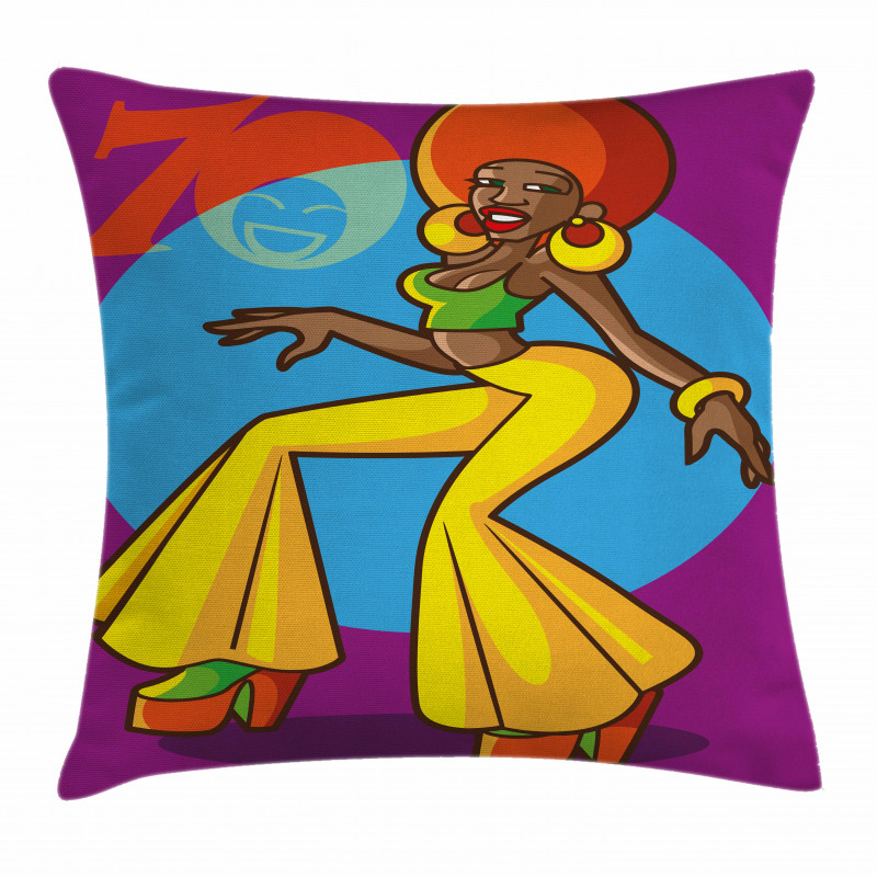 Afro Disco Lady Pillow Cover
