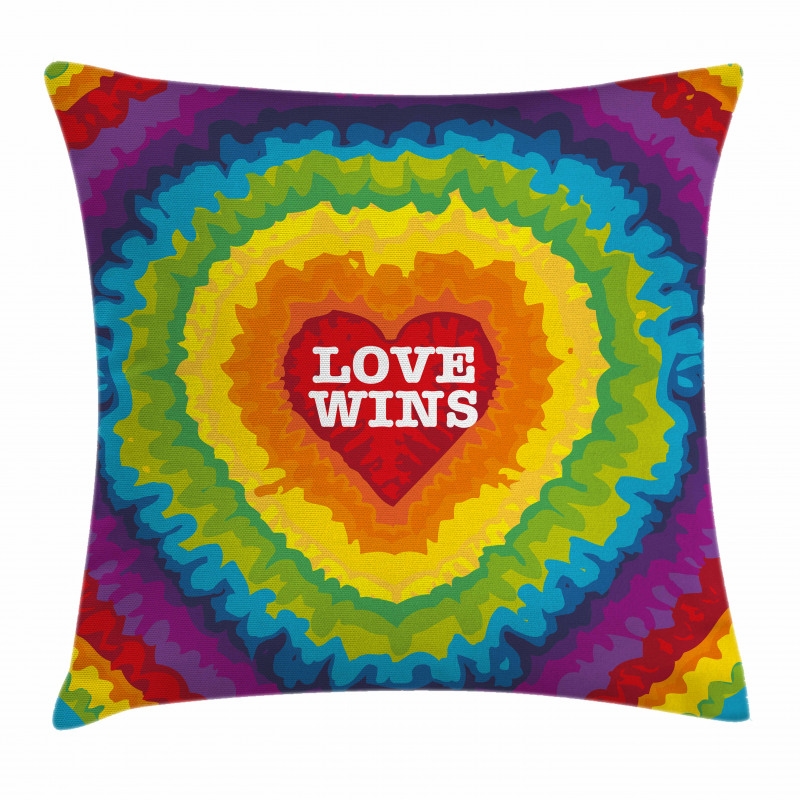Love Wins Tie Dye Effect Pillow Cover
