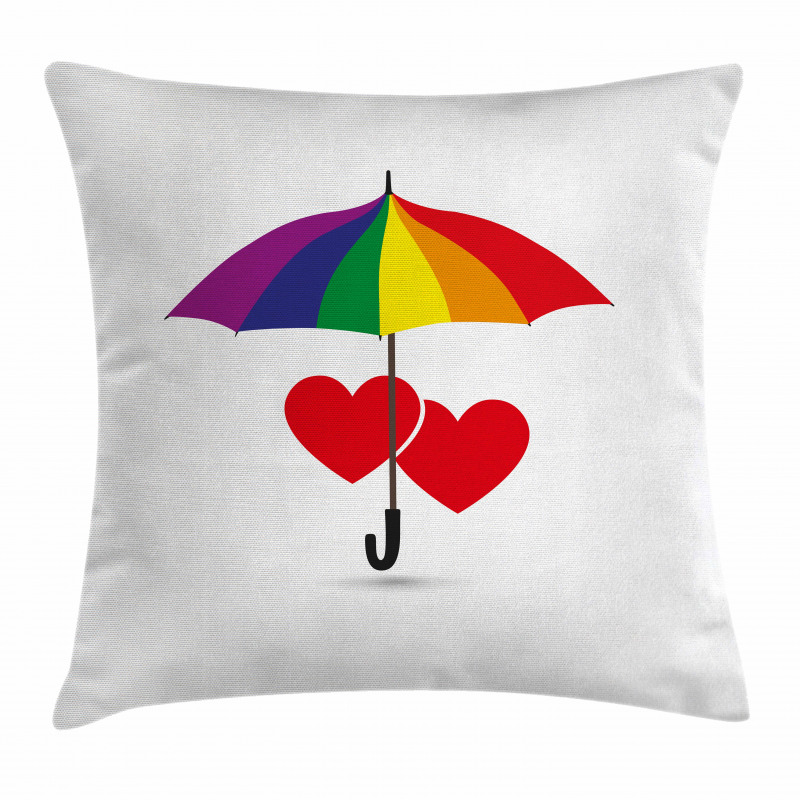 Hearts Umbrella Love Pillow Cover