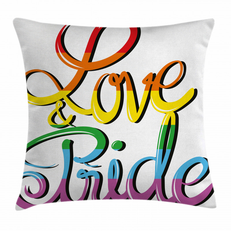 Love Text Rainbow Colors Pillow Cover