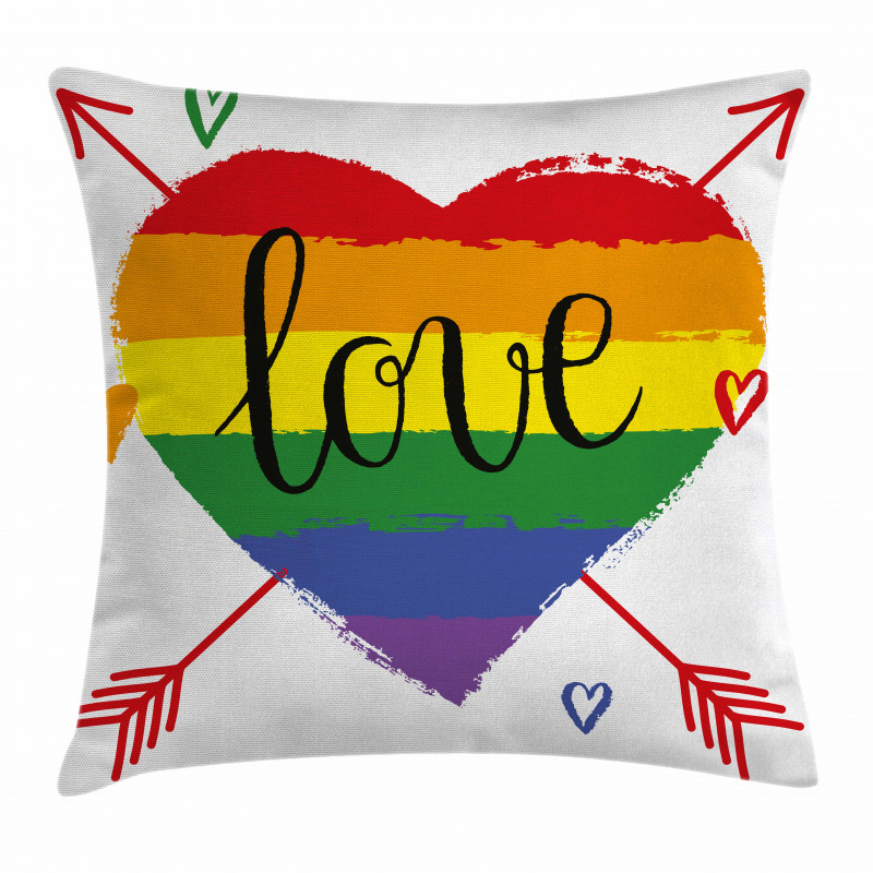 Heart Arrows Love Doodle Pillow Cover