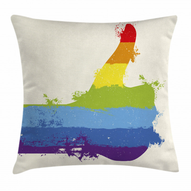 Grungy Thumbs up Art Pillow Cover