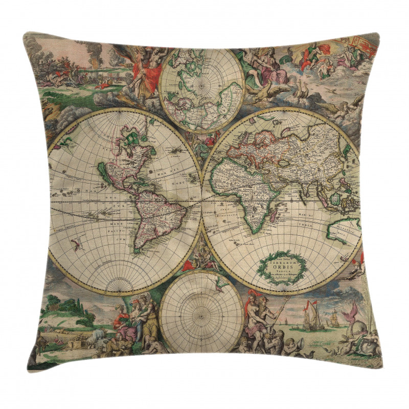 Antique Vintage Art Pillow Cover