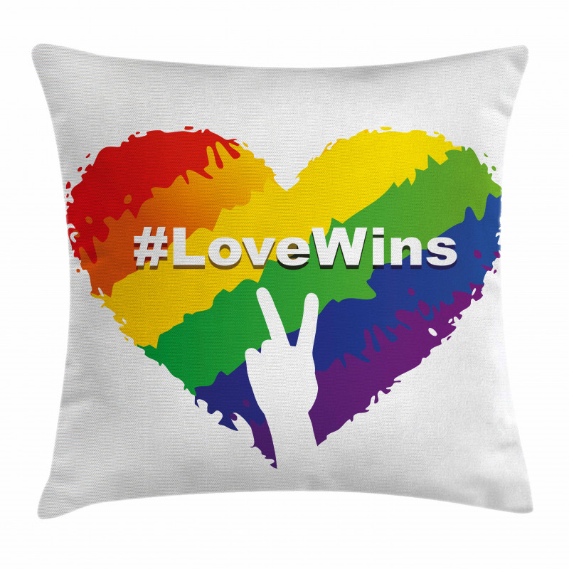 LGBT Colored Heart Pillow Cover