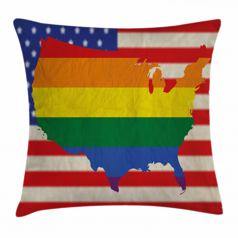 USA Flag Gay Rights Pillow Cover