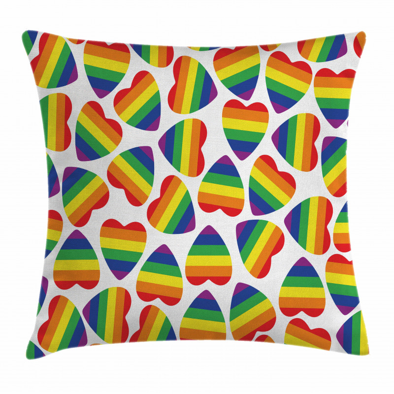 Colorful Heart Pillow Cover