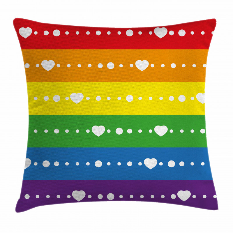 Gay Pride Flag Dots Pillow Cover