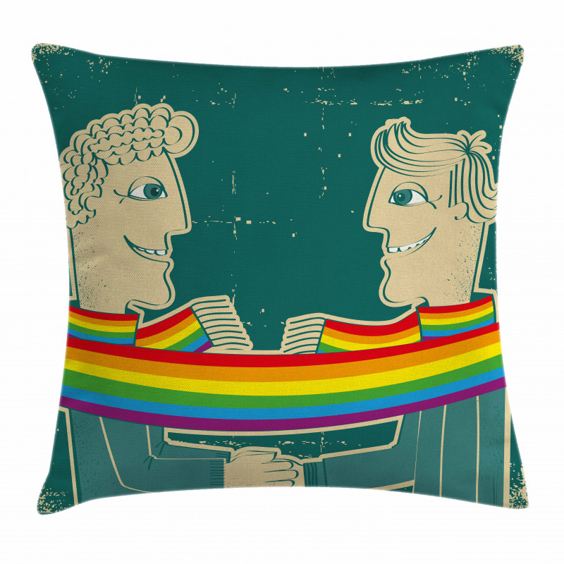 Gay Couple with Scarf Pillow Cover