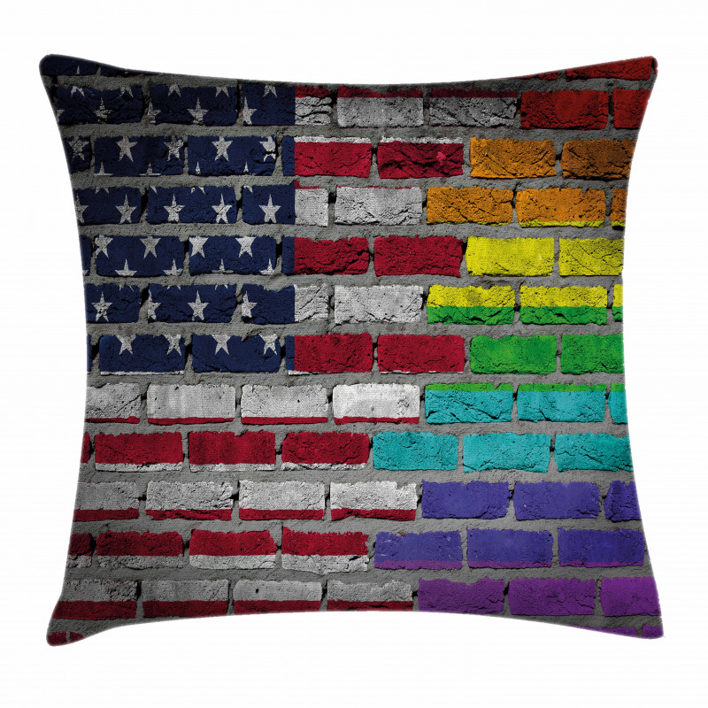 Brick Wall Pride Pillow Cover