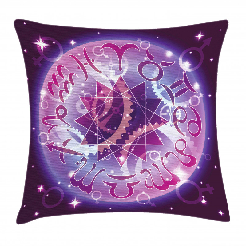 Zodiac Circle Space Pillow Cover