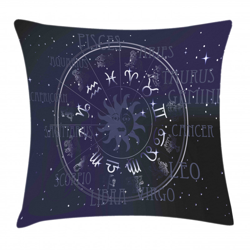 Zodiac Circle Wheel Pillow Cover